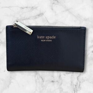 Kate Spade Midnight Blue Wallet with Silver Accents